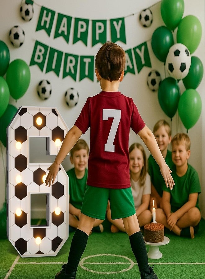 imprsv Soccer 6th Birthday Party Decorations, 3FT Marquee Number 6 for Soccer Theme Party Decorations, Light up Numbers 6 for 6th Birthday Backdrop Decor Supplies Favors - Image 3