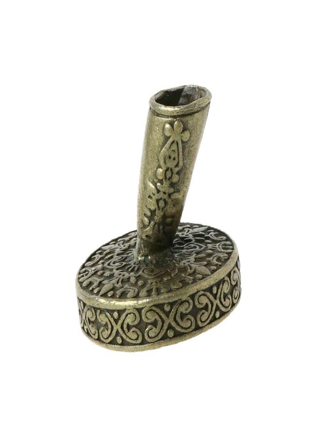 Acxico 1Pcs Vintage Round Metal Insertion Pen Holder Feather Quill Dip Pens Base for School Office Supplies Student Gift - Image 1