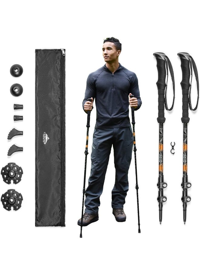 Cascade Mountain Tech Cascade Mountain Tech Aluminum Adjustable Trekking Poles - Lightweight Quick Lock Walking Or Hiking Stick - 1 Set (2 Poles)  - Image 2