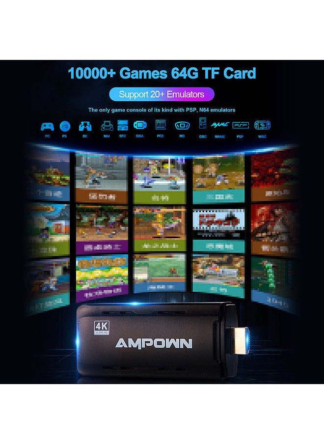 Generic - Ampown U9 TV Game Stick With Two 2.4G Wireless Controller Retro Video Games Console Gaming Player Game Box - Image 1