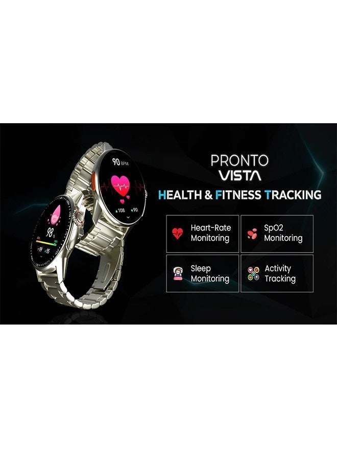 iCruze Pronto Vista Smartwatch with 1.5" LCD Display, Bluetooth Calling, Heart Rate & SpO2 Monitor, Multiple Sports Modes, 200+ Watch Faces, Wireless Charging, IP67 Water Resistance - Image 5