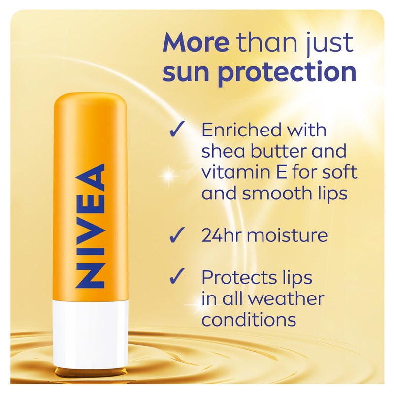 NIVEA Sun Caring Lip Balm Sticks with SPF 30, Duo Pack (2 x 4.8 g)(Imported from Canada) - Image 2
