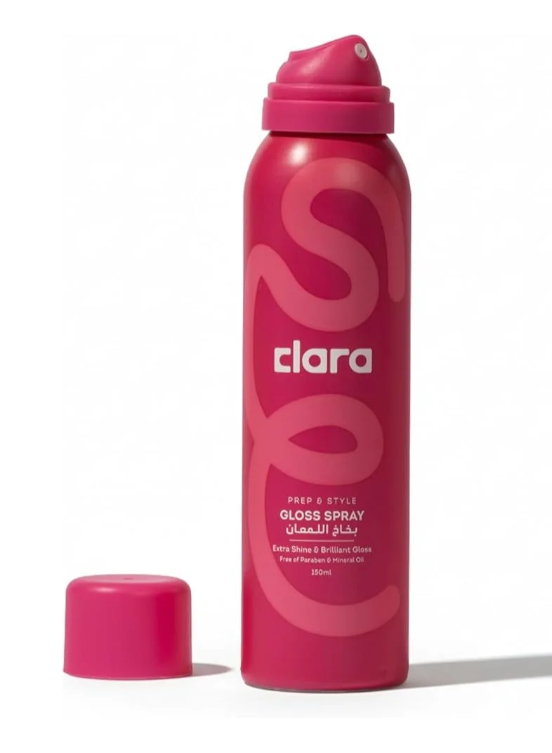 Clara Clara Gloss Spray – Lightweight Hair Gloss Spray for Intense Shine & Anti-Static Finish, Professional Hair Shine Spray Gloss, Finishing Spray Hair for Smooth Polished Styles – 150ml