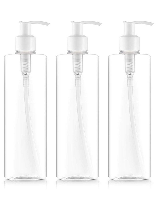 Bar5F Empty Lotion Bottle 16 Oz. With White Pump, Great For - Creams, Body Wash, Hand Soap, Self-Tanners, Bronzers And Massage Lotion (Pack Of 3), B18H37 - Image 1