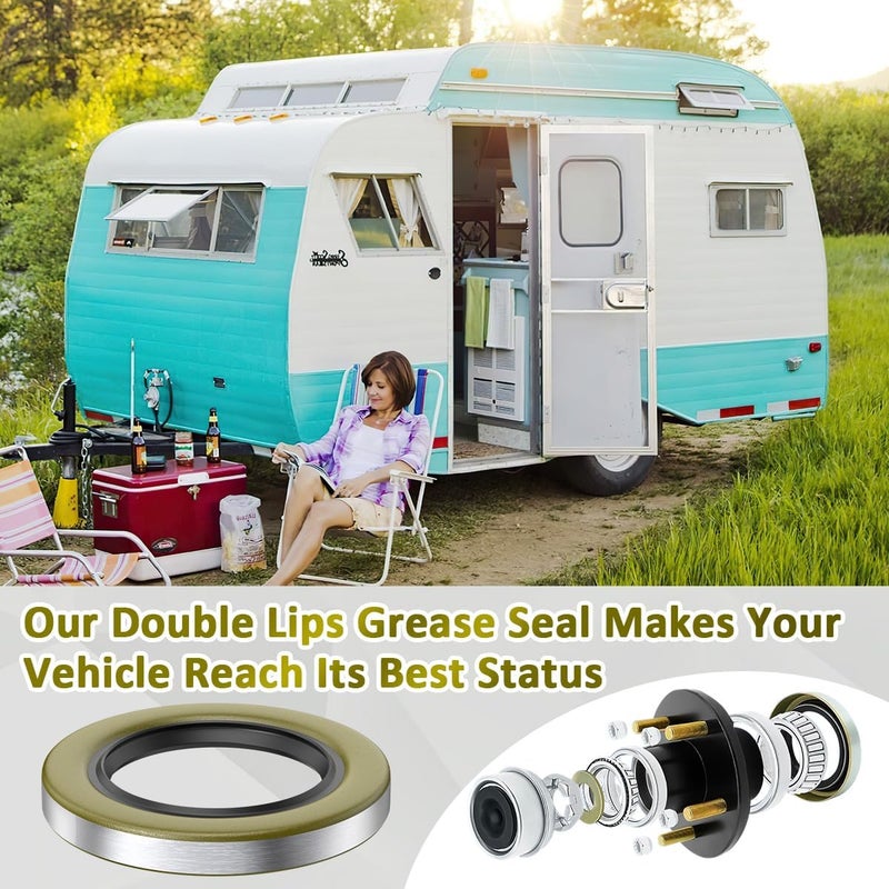 SAQXK 4pcs Double Lip Trailer Grease Seals for RV and Boat Axles - Image 2