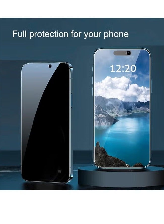 JAJEEK iPhone 15 Plus 6.7 Inch Tempered Glass Privacy Screen Protector Set – 3 Pack Anti-Spy, Scratch Resistant, Full-Coverage Tempered Glass for iPhone 15 Plus - Image 2