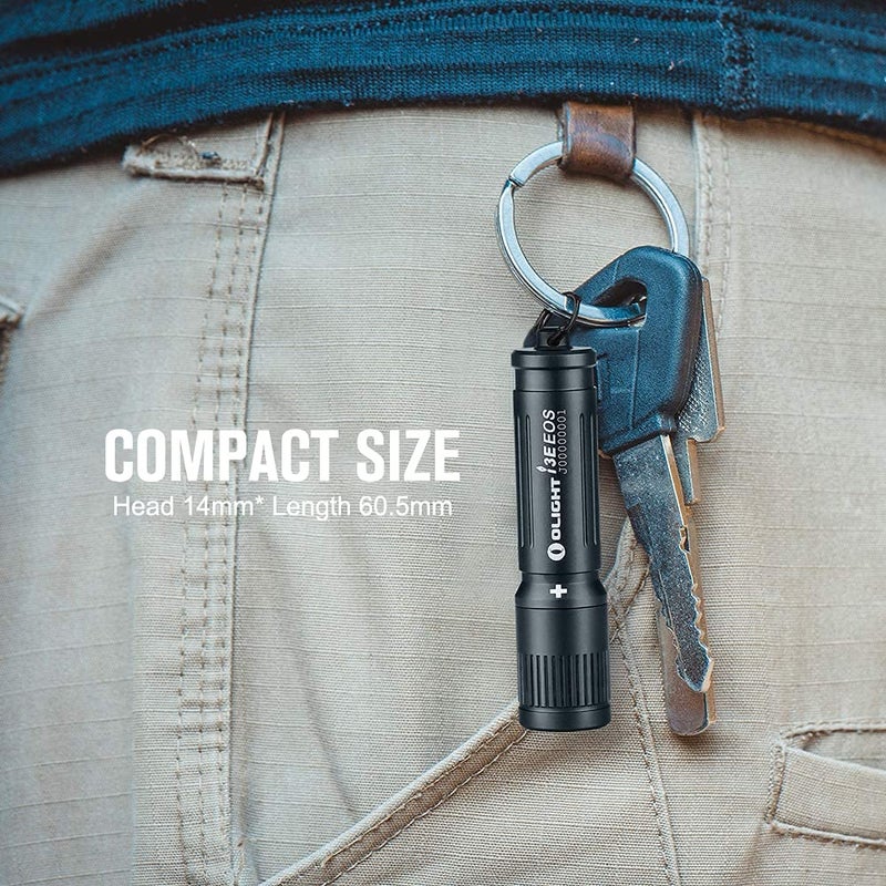 OLIGHT i3E EOS PMMA TIR Lens AAA EDC Flashlight 90 Lumens Compact Keychain Flash Light for Night, Camping (Black) - Image 4