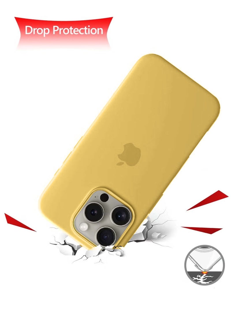Wtech Apple iPhone 16 Pro Max 2024 Premium Soft Liquid Silicone Case Cover - Canary Yellow - Image 4