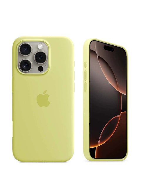 Apple iPhone 16 Pro Max 2024 Premium Soft Liquid Silicone Case Cover - Canary Yellow