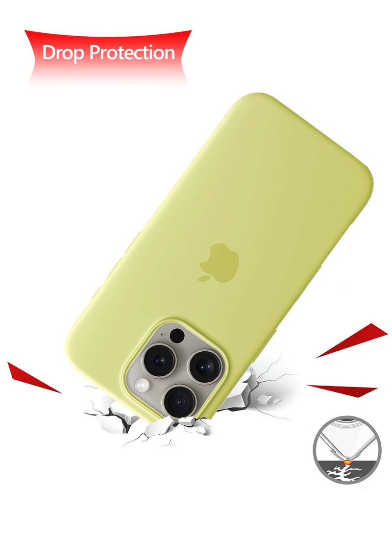 Apple iPhone 16 Pro Max 2024 Premium Soft Liquid Silicone Case Cover - Canary Yellow