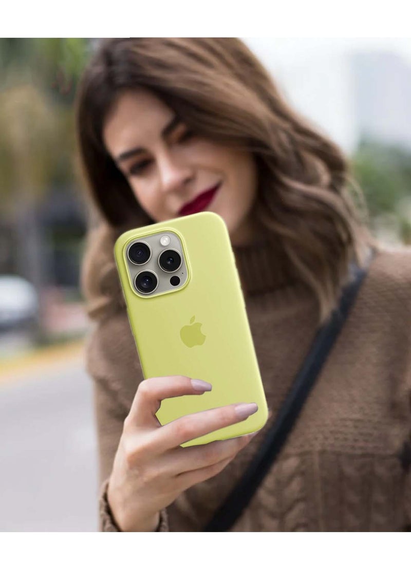 Apple iPhone 16 Pro Max 2024 Premium Soft Liquid Silicone Case Cover - Canary Yellow