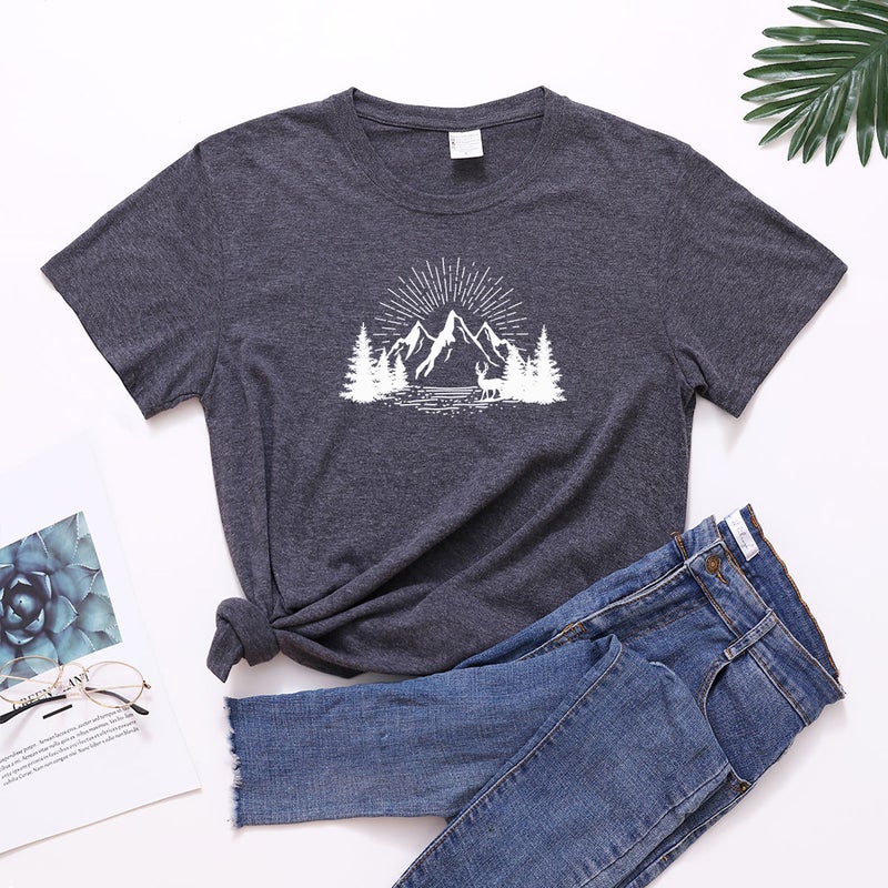 Women'S T-Shirt Explosions Summer Short Sleeve Round Neck Loose Top Women'S T-Shirt For Men And Women - Image 1