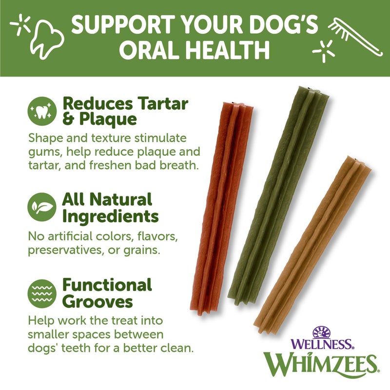 Whimzees Wellness Stix Dog Dental Treats, Natural Chews, Medium Size Stick, (14 Count) - Image 5