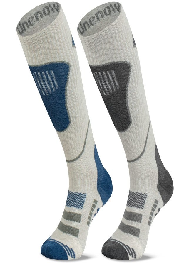 unenow Merino Wool Ski Socks 2 Pairs, Thermal Knee High Warm Socks for Snowboarding, Hiking, Cold Weather, Snow, Hunting - Image 1