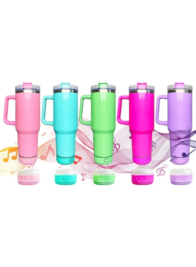 Thermal Mug with Handle and Straw, Stainless Steel Keeps Drinks Cold and Hot - Multicolor - Includes Headphones - 523-2 - Image 3