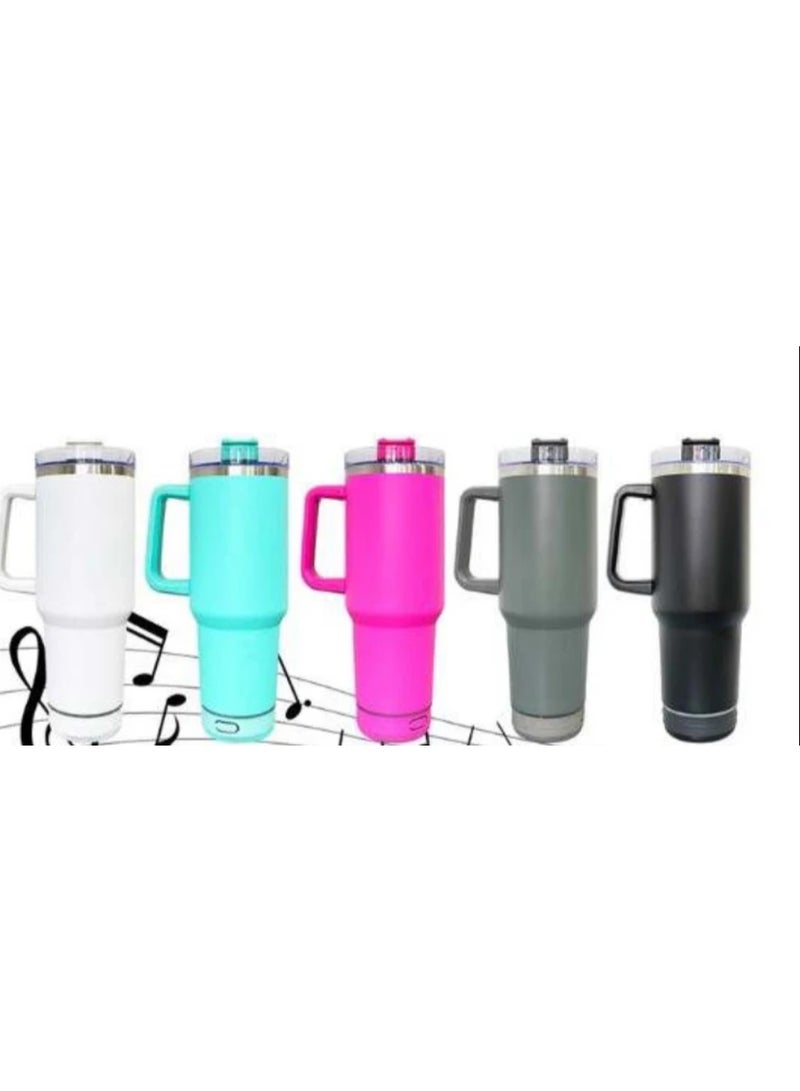 Thermal Mug with Handle and Straw, Stainless Steel Keeps Drinks Cold and Hot - Multicolor - Includes Headphones - 523-2 - Image 5