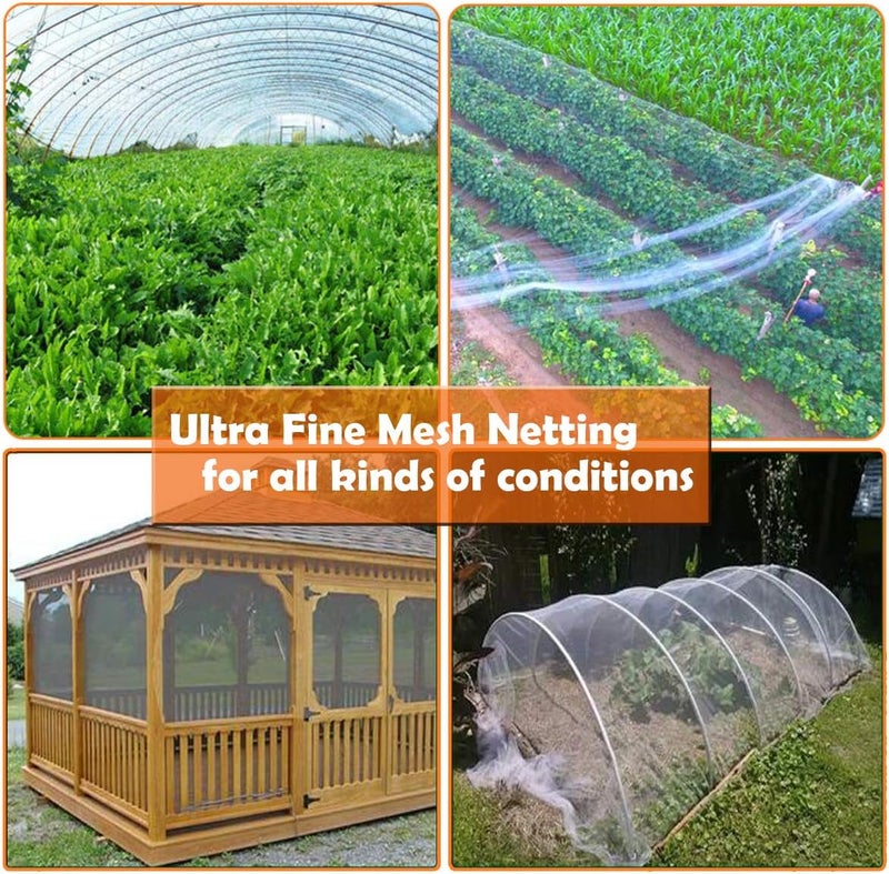 FARAER Garden Pest Barrier Netting, Insect Barrier Thickened Mesh Net Plant Covers 10x10Ft Ultra Fine Protection Netting for Vegetable Fruits Crops Row Cover Strawberry Raised Bed Bugs Out Screen Net - Image 5