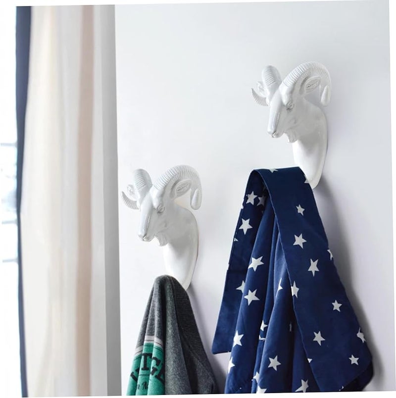 حامل مفتاح جدار رأس ماعز من الراتينج لتعليق المعطف والحقيبة والمنشفة والقبعة، ديكور جدار زخرفي - Image 5