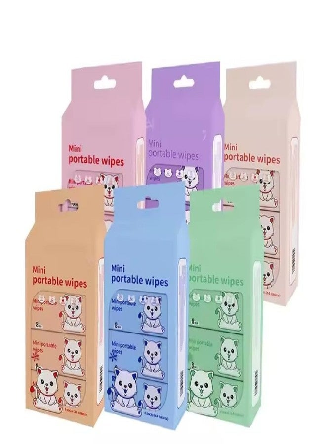 Dhrumino Mini Baby Wipes – Disposable Pocket Travel Wet Tissues for Baby Hand & Face Care, Skin Cleaning & Makeup Removal -(1 Pack x 64 Wipes) (Pack of 3, Mini) - Image 1