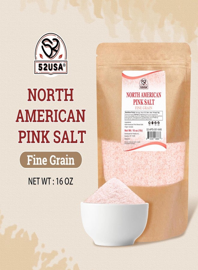 52USA North American Pink Salt, Fine Grain, 1 lb, Rich in Trace Minerals, Kosher, Salt for Grinder Refill, Gluten Free, All Natural Sea Salt, Perfect for Cooking & Seasoning - Image 2