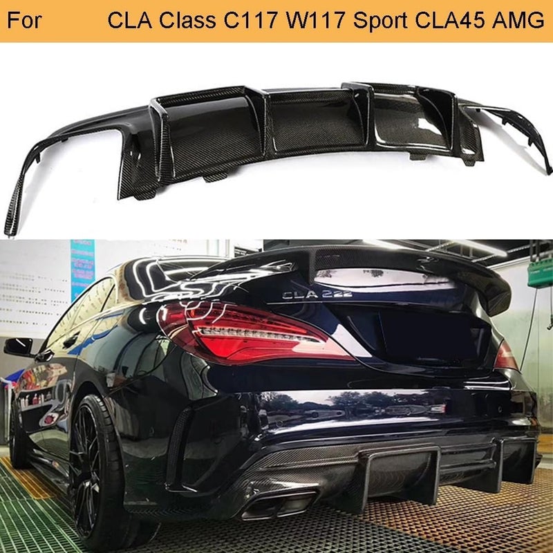 QASULER Carbon Fiber Rear Bumper Diffuser for Mercedes-Benz CLA45 AMG - Image 5