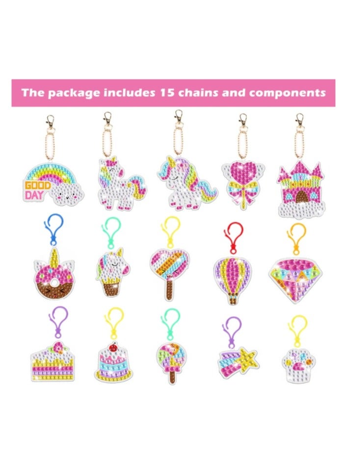 5D Diamond Painting Kit For Kids with Keychains, Diamond Dot Gem Art Kits for Kids, Kids Arts and Crafts  - Image 2