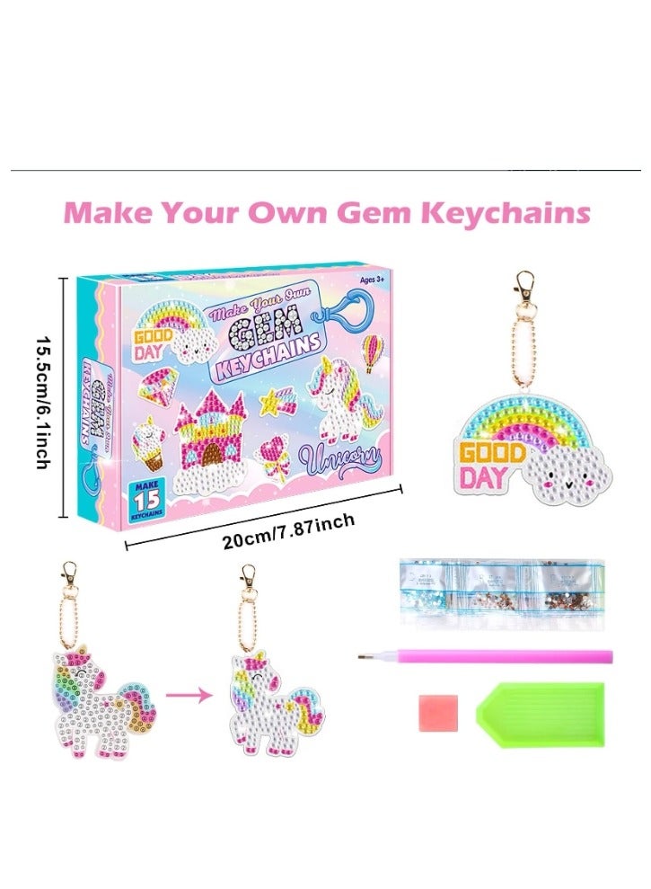 5D Diamond Painting Kit For Kids with Keychains, Diamond Dot Gem Art Kits for Kids, Kids Arts and Crafts  - Image 3