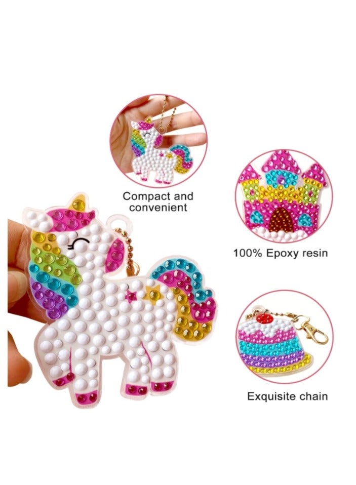 5D Diamond Painting Kit For Kids with Keychains, Diamond Dot Gem Art Kits for Kids, Kids Arts and Crafts  - Image 4