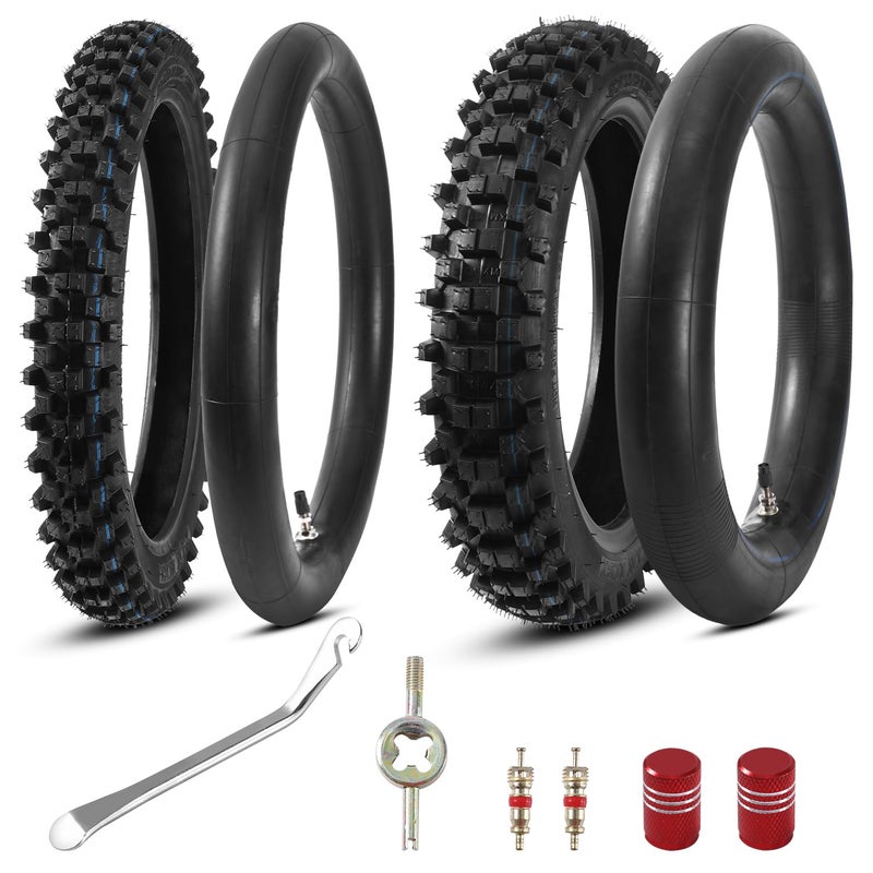 KAMIER 80/100-12 3.00-12 Rear 60/100-14 2.50-14 Front Tire and Inner Tube for KLX110 KX60 KX65 PW80 TTR90 TTR110 CRF70 XR70 Suzuki RM60 JR80 DS80 DRZ110 Apollo RFZ SSR TaoTao 110cc 125cc Pit Dirt Bike - Image 1