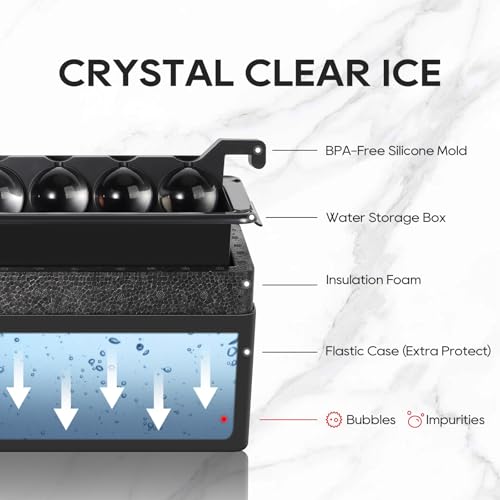 Mooues Clear Ice Ball Maker Mold, 8 Large Whiskey Ice Cubes Mold, 2 Inch Round Silicone Ice Molds for Cocktails, Idea Gifts for Dad Boyfriend Boss Men who Have Everything - Image 4