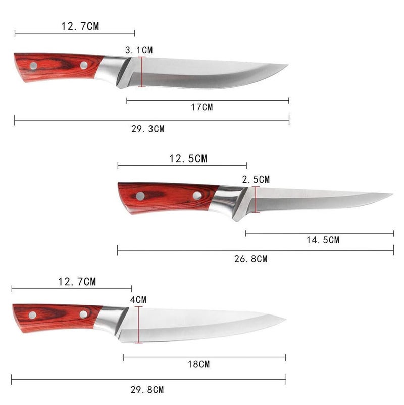 Captoola مجموعة سكاكين مطبخ كابتولا 67 بوصة من الفولاذ المقاوم للصدأ الألماني الحاد للغاية مع مقبض ABS المريح وعصا شحذ السكاكين - مجموعة من 4 سكاكين - Image 2