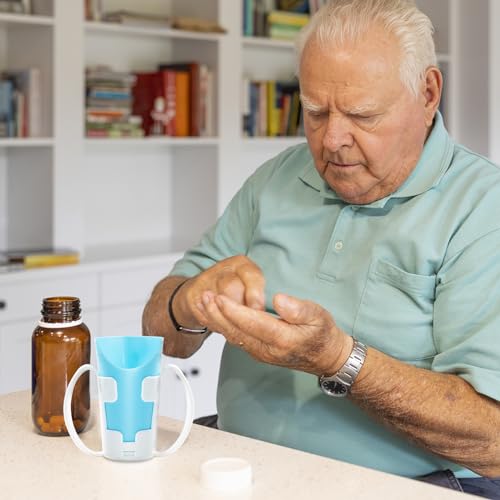 JFGLORIX Nosey Cups with Holder 8.7oz,Elderly Care Cups for Physical Therapy Recovery and Rehabilitation - Image 4