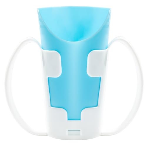 JFGLORIX Nosey Cups with Holder 8.7oz,Elderly Care Cups for Physical Therapy Recovery and Rehabilitation - Image 1