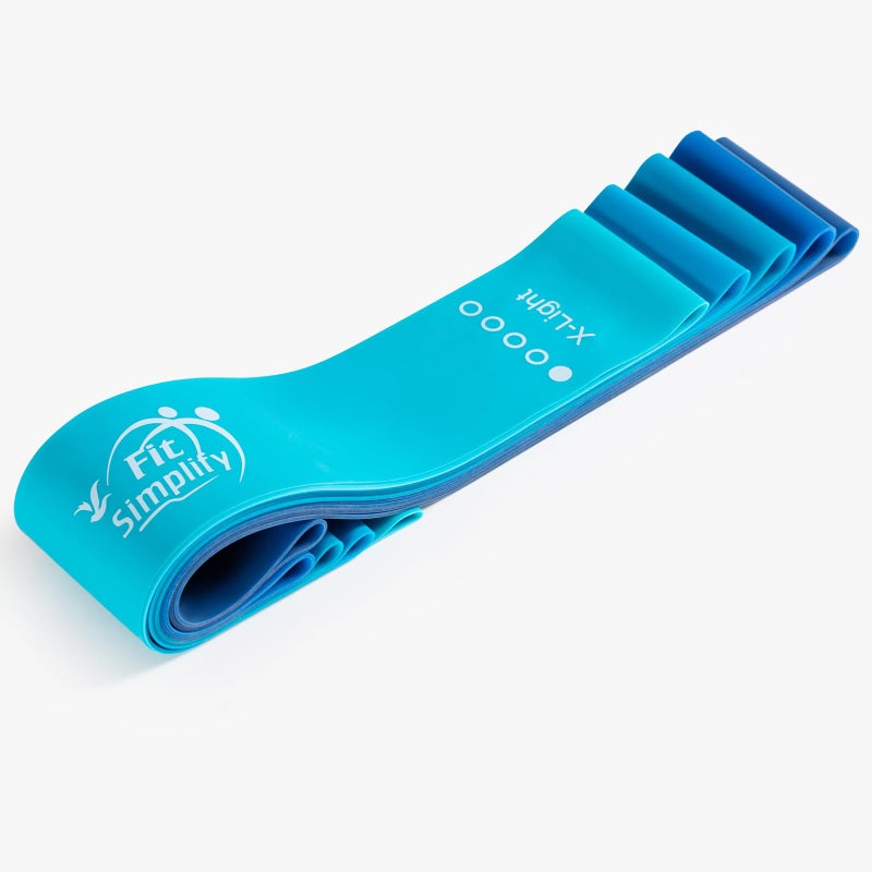 Fit Simplify Resistance Loop Exercise Bands with Instruction Guide and Carry Bag, Set of 5 - Image 4