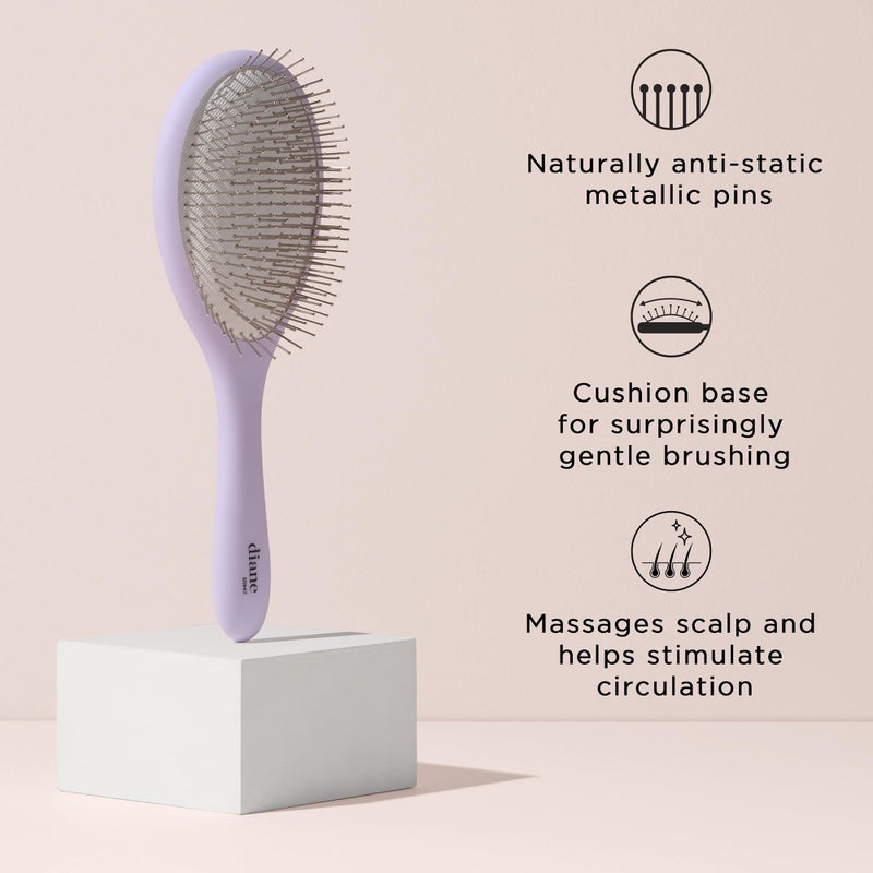 Diane Metallic Pin Detangler Hair Brush â€“ Anti-Static Metallic Pin Hair Brush for Wet or Dry Hair, Gently Massages Scalp & Smooths Frizz, Flexible Cushion Brush for Fine, Thick, or Textured Hair - Image 2