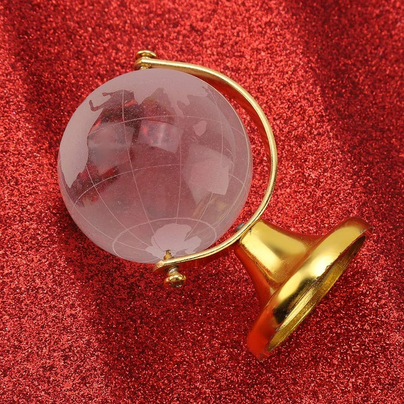 Gold Crystal Glass Globe Sphere World Map Round Earth Ball Home Office Decor - Image 4