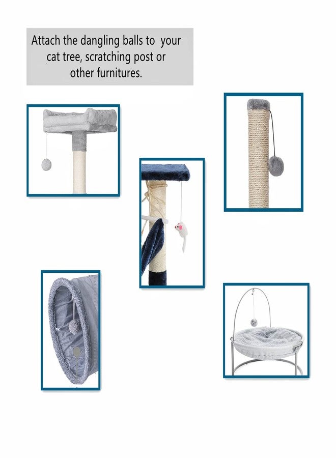 SHENGOCASE 10-Pack Replaceable Cat Dangling Toy with Bell, Cat Scratching Post Cat Tree Tower Replacement Attachment Ball Toy - Image 5