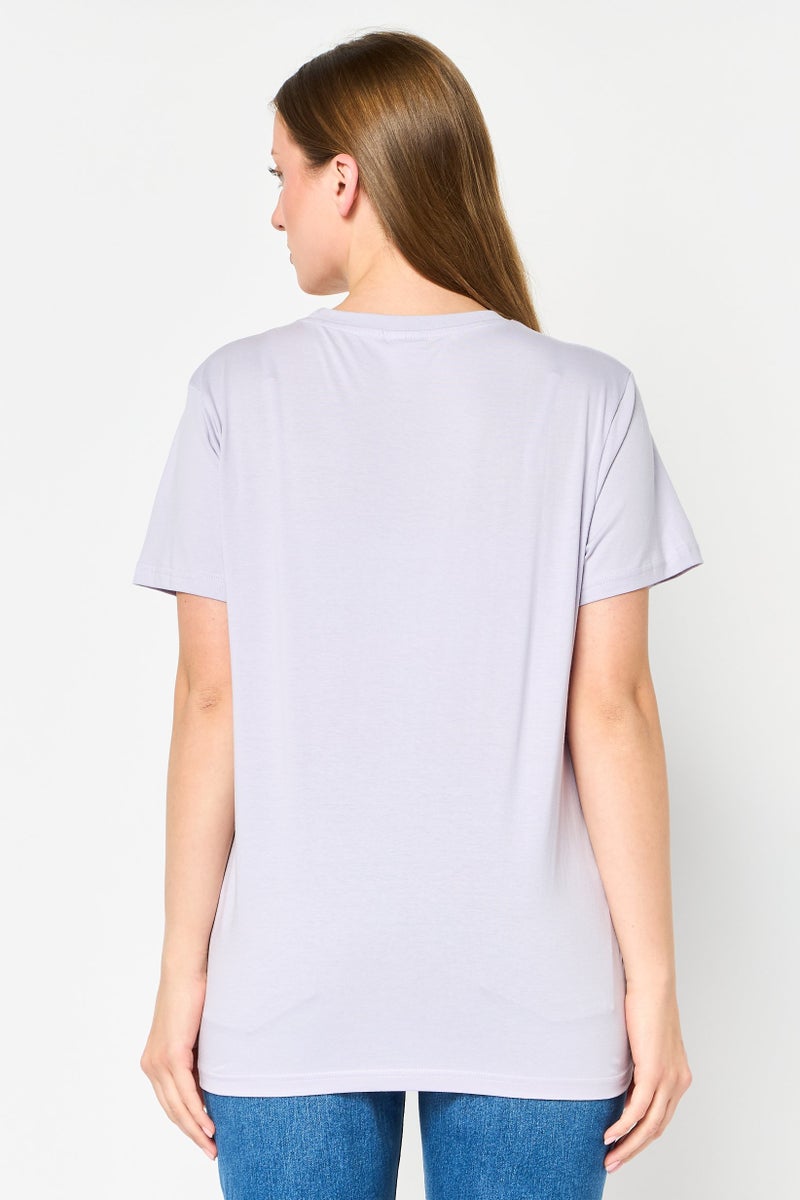 Sanrio Hello Kitty And Friends x Saniro Women Crew Neck Short Sleeve Graphic Print T-Shirt, Purple - Image 4