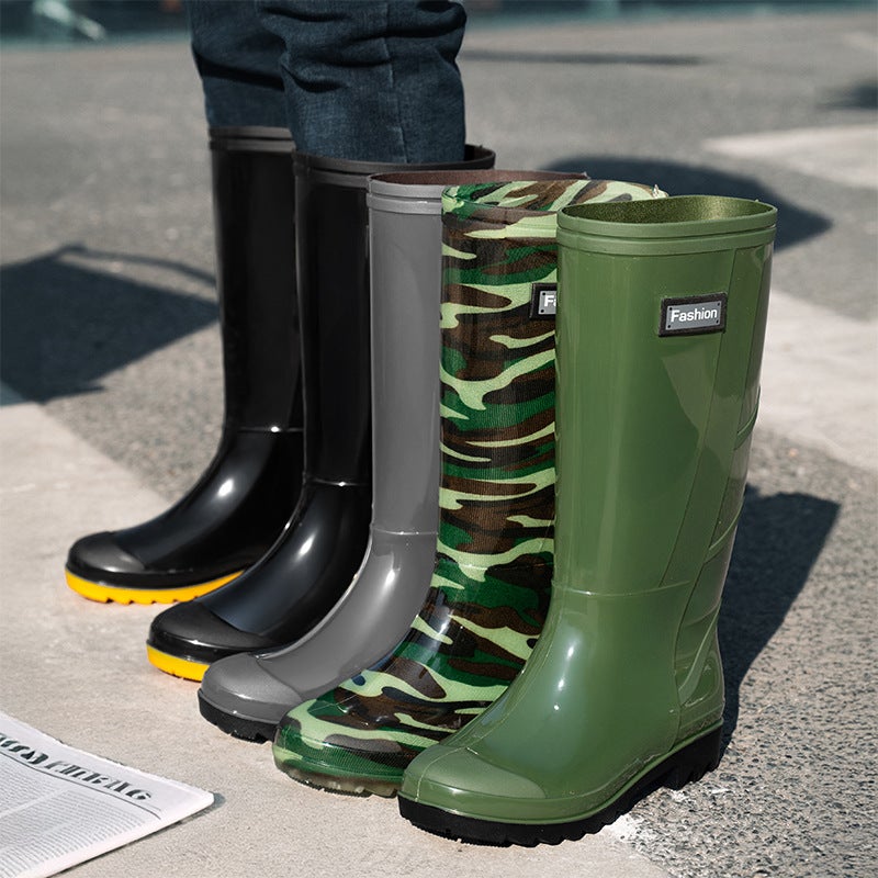 Labor Protection High Barrel Rain Shoes Camouflage Men'S Tendon Bottom Waterproof Wear-Resistant Water Shoes Fleece-Lined Warm Shoes Explosions Taobao - Image 3