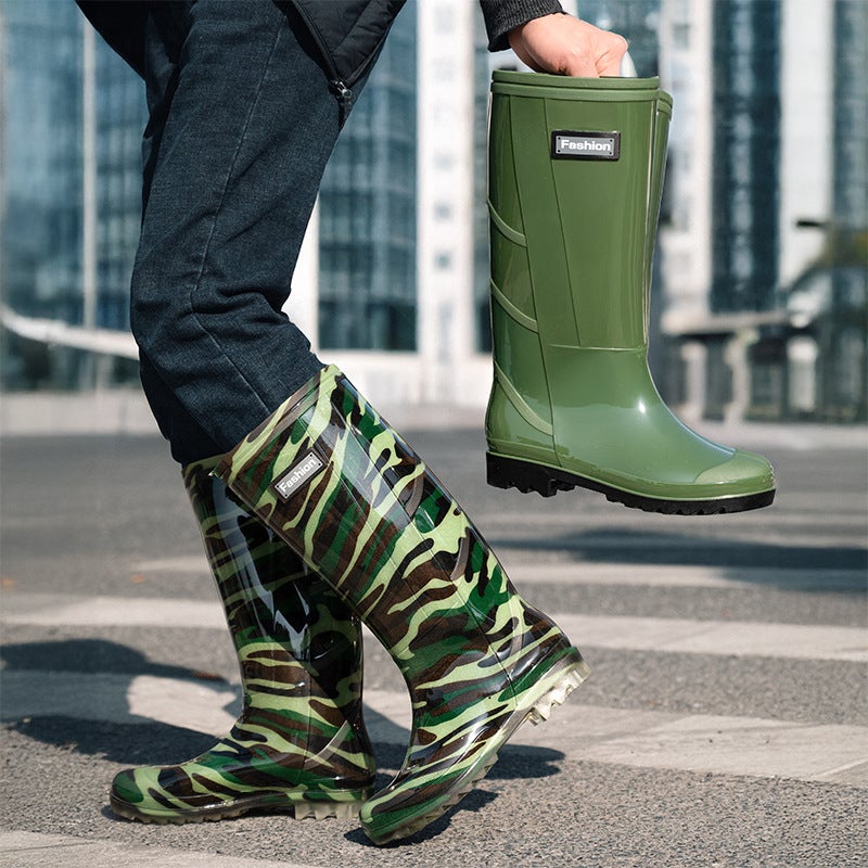 Labor Protection High Barrel Rain Shoes Camouflage Men'S Tendon Bottom Waterproof Wear-Resistant Water Shoes Fleece-Lined Warm Shoes Explosions Taobao - Image 5