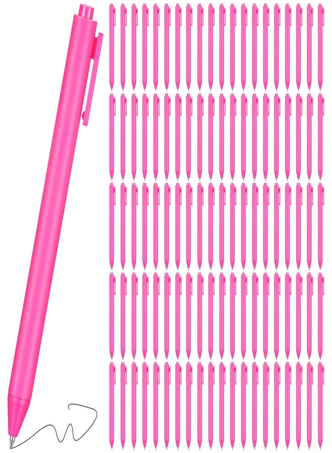 Geyoga 100 Pcs Pink Pens Black Ink Bulk Hot Pink Pens Retractable Ballpoint Gel Ink Fine Point 0.5mm Comfortable Smooth Writing Cute Stylish for Office School - Image 1