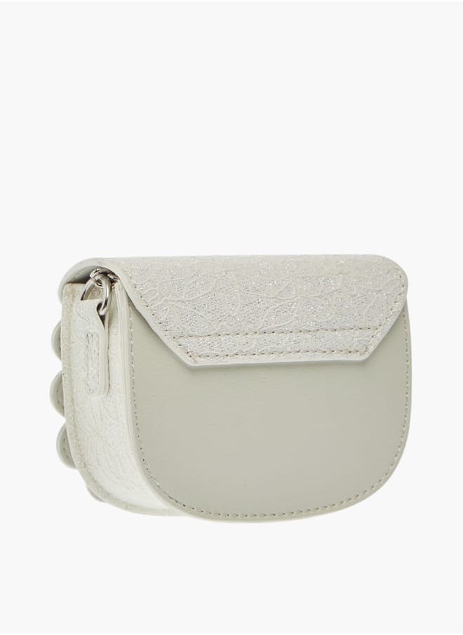 Little Missy - Girls Bow Accent Crossbody Bag with Chain Strap and Button Closure - Image 1
