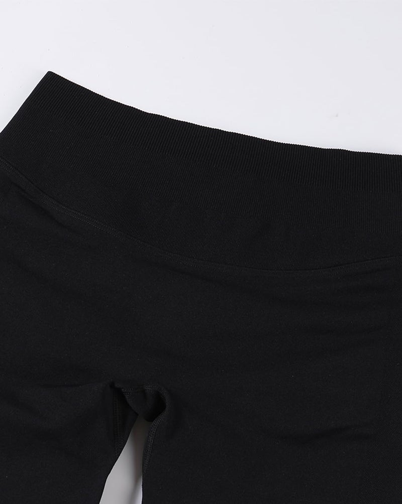 AUROLA Influence Collection Workout Shorts for Women,No Roll Up New Scrunch SeamlessGym Short-5.5" Inseam, Black, L - Image 3
