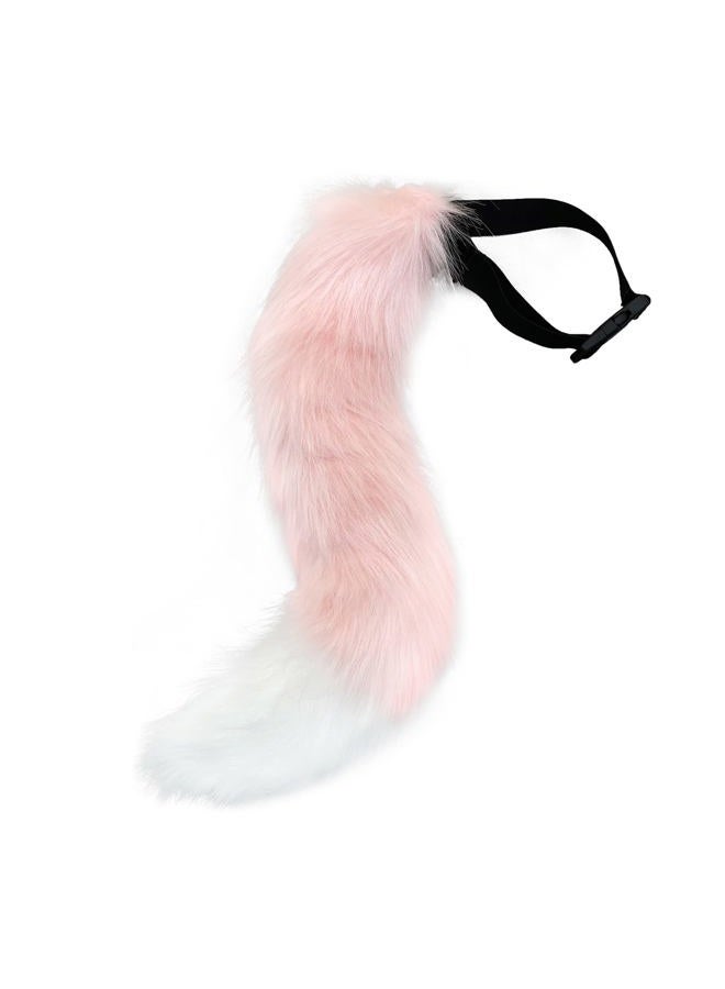 Moyubath Cat Wolf Fox Faux Fur Furry Tail for Cosplay Halloween Fancy Party Costume Accessories, Pink, 19.68 inch - Image 1
