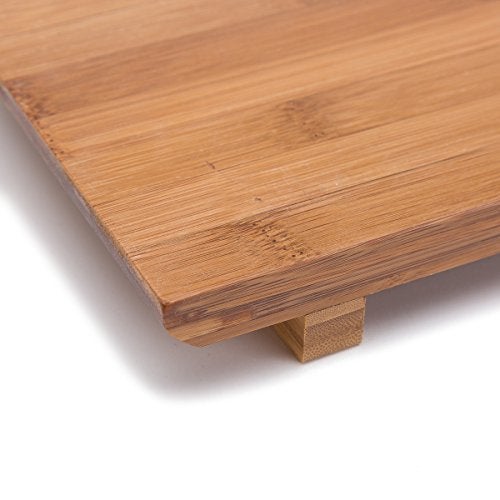 THY COLLECTIBLES Sashimi Sushi Bamboo Serving Geta Plate - Japanese Style Tableware Bamboo Sushi Board Cutting Tray (L10.6 x W7) - Image 3