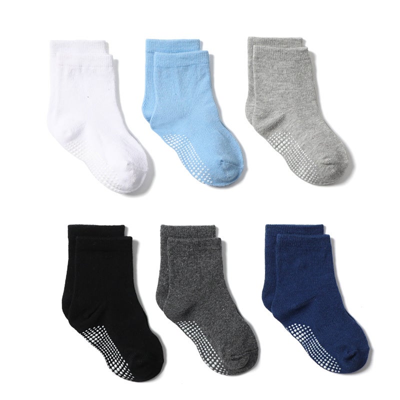 best-selling children's non-slip dispensing floor socks children's socks wholesale 0-1-3-5-7 years old multi-size KB135 six color combination M(1-3 years old) - Image 1
