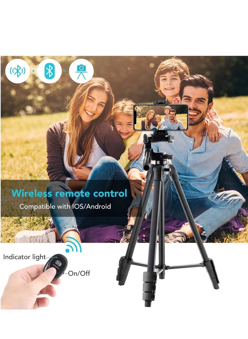 ELTRAZONE Flexible Tripod, 136cm Extendable Phone Tripod Stand with Carry Bag,Cell Phone Tripod with Wireless Remote,Universal Tripod for Video Selfie,iPhone Tripod Stand Travel Camera Tripod  - Image 2