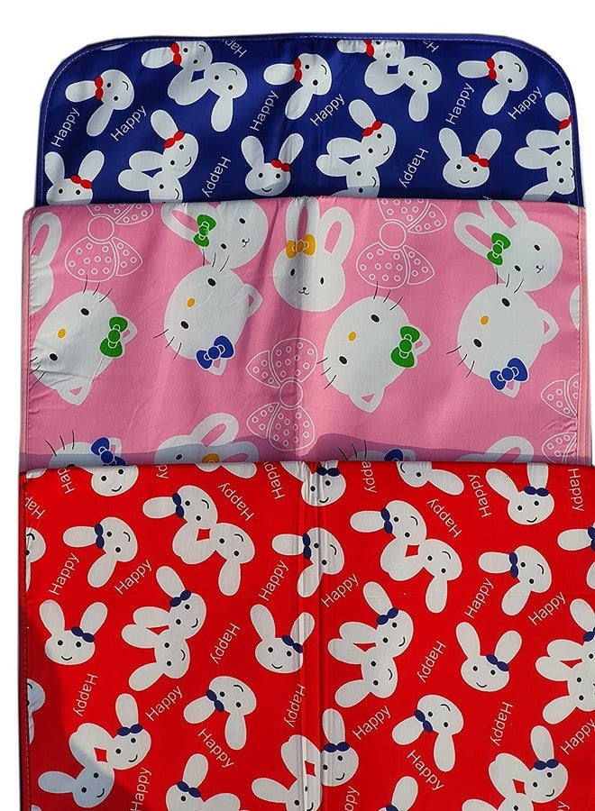 Same As Shown Baby Diaper Changing Mats/Bichhoni (One Side Cotton One Side Plastic) Waterproof Bed Protectors for 0-15 Months Babies ((Pack of 3)) Random Multi Color Designs - Image 3