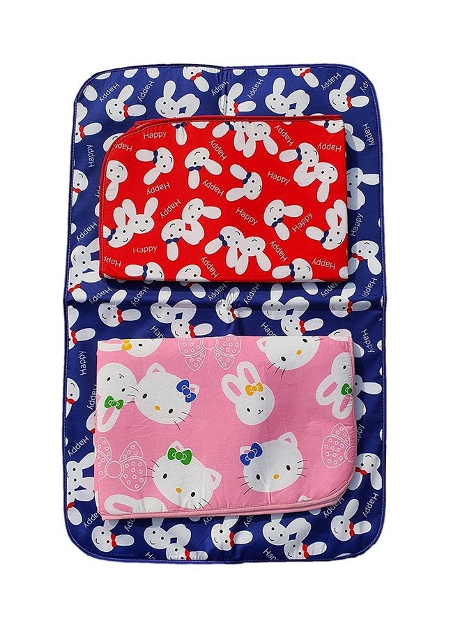 Same As Shown Baby Diaper Changing Mats/Bichhoni (One Side Cotton One Side Plastic) Waterproof Bed Protectors for 0-15 Months Babies ((Pack of 3)) Random Multi Color Designs - Image 1