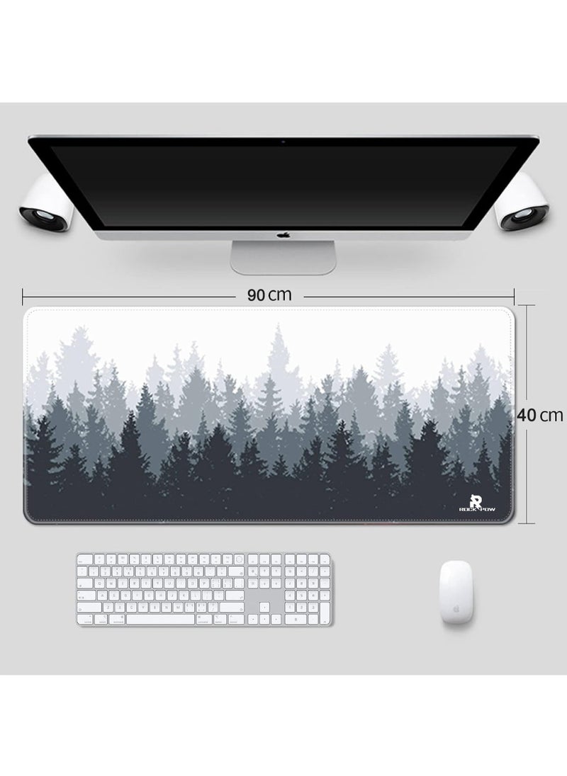 Rock Pow Large Mouse Pad Extended Gaming Mouse Pad 900*400mm Size Non-Slip Rubber Base Mouse pad Office Desk Mat Smooth Cloth Surface Keyboard Mouse Pads for Computers (900 * 400 * 3mm)Forest  - Image 3